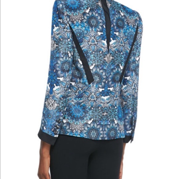 NWOT Helmut Lang 
Mandala-Print Wet effect Jacket in blue size 0 - Picture 3 of 16